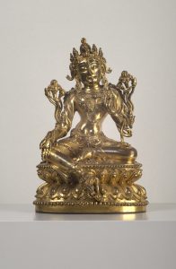 Gruene-Tara-China-sino-tibetisch-1403-1424-feuervergoldete-verschlossene-Bronze-18x11.5x11cm (588x900)